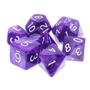 Purple Wurm - 7 Piece Polyhedral Dice Set + Dice Bag - Bea DnD Games