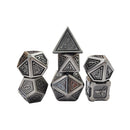 Puzzle Box 7 Piece Metal Polyhedral Dice Set & Dice Case - Bea DnD Games