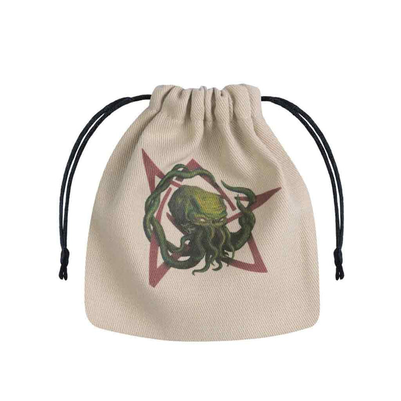 Q Workshop Call of Cthulhu Dice Bag (Beige & Multicolour) - Bea DnD Games