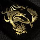 Q Workshop Dragon Black & Golden Velour Dice Bag - Bea DnD Games