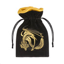 Q Workshop Dragon Black & Golden Velour Dice Bag - Bea DnD Games
