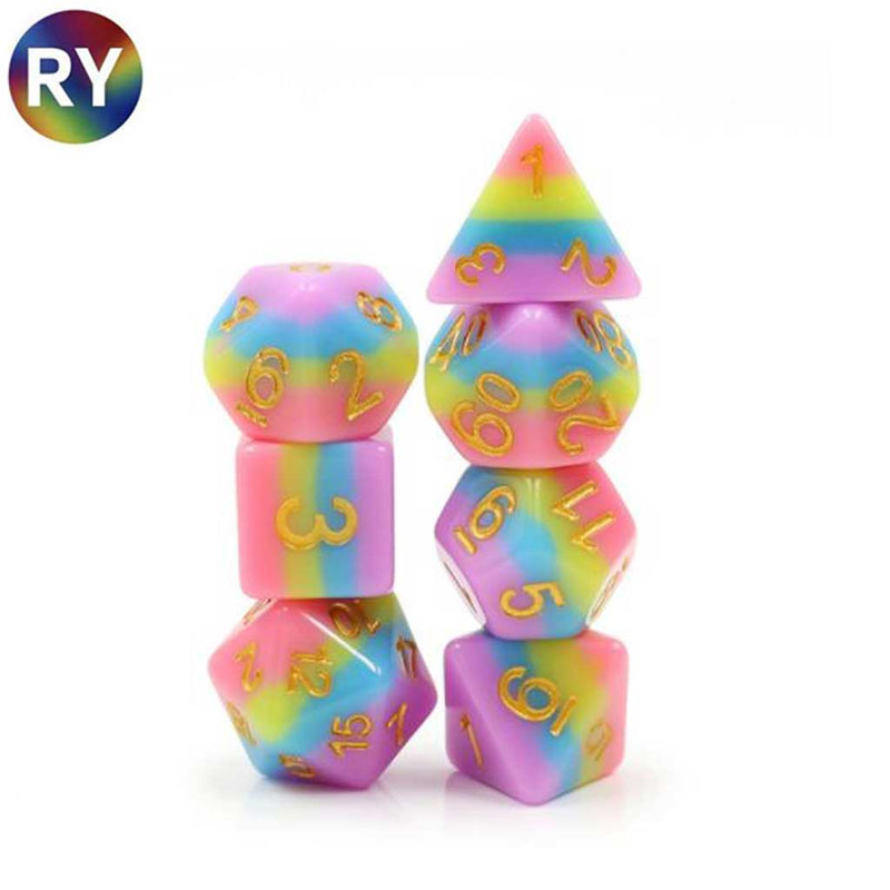 Rainbow Bridge Dice Set & Dice Bag - Support RAINBOW YOUTH with your purchase - Bea DnD Games
