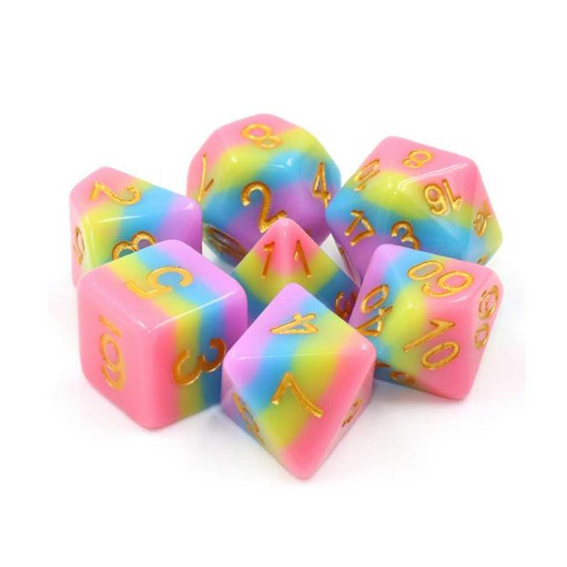 Rainbow Bridge Dice Set & Dice Bag - Support RAINBOW YOUTH with your purchase - Bea DnD Games