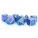 Rainbow Oceans - 7 Piece Metal Polyhedral Dice Set & Dice Case ($10 from the sale of each set donated to Rainbow Youth) - Bea DnD Games