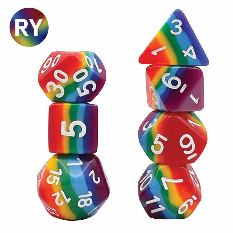 Rainbow Pride Dice Set & Dice Bag - Support RAINBOW YOUTH with your purchase - Bea DnD Games