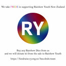 Rainbow Pride Dice Set & Dice Bag - Support RAINBOW YOUTH with your purchase - Bea DnD Games