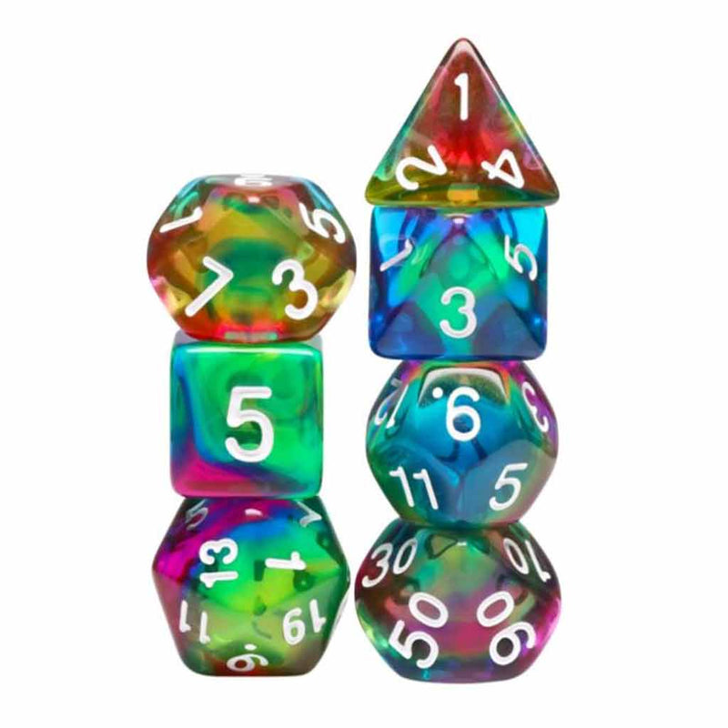 Rainbow Wind Dice Set & Dice Bag - Support RAINBOW YOUTH with your purchase - Bea DnD Games