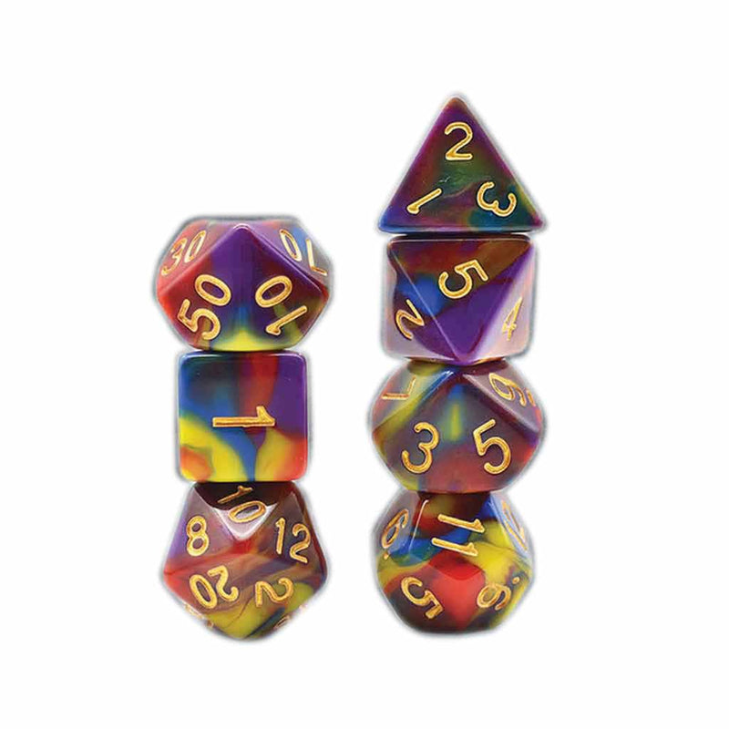 Rainbows in the Faewyld Dice Set & Dice Bag - Support RAINBOW YOUTH with your purchase - Bea DnD Games