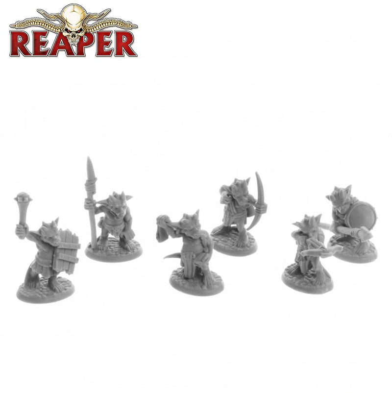 Ratpelt Kobold Warriors (6) - Reaper Bones USA Unpainted Miniatures by Reaper Miniatures - Bea DnD Games
