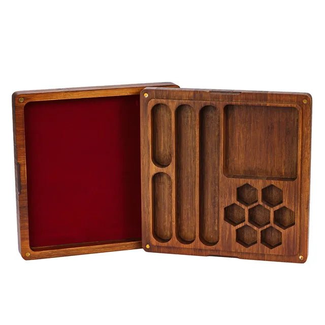 Red Dragon Bamboo Dice Case - Bea DnD Games