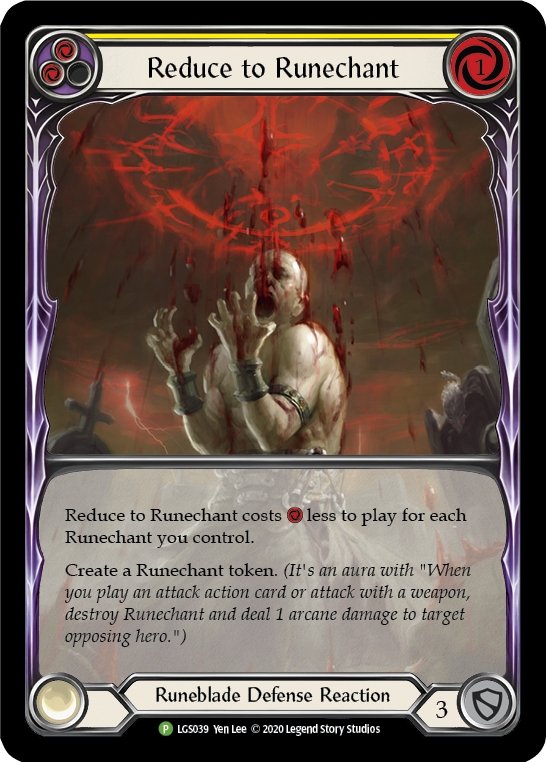 Reduce to Runechant (Yellow) [LGS039] (Promo) Rainbow Foil - Bea DnD Games