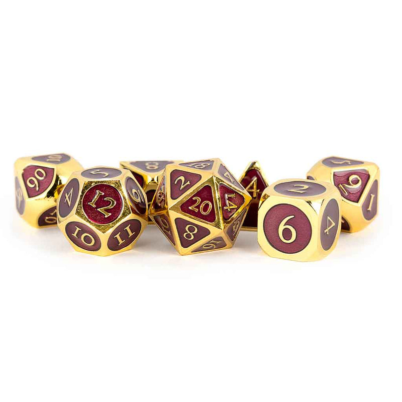 Regal - 7 Piece Metal Polyhedral Dice Set & Dice Case - Bea DnD Games