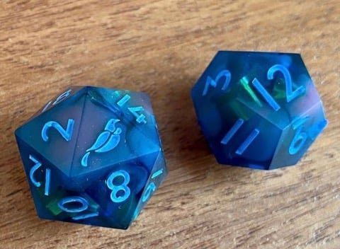 Reyla - New Zealand Made Handcrafted Dice Set by Tui Dice - Bea DnD Games