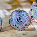 Rising Moon Handcrafted Sharp Edge Dice Set & Dice Case - Bea DnD Games