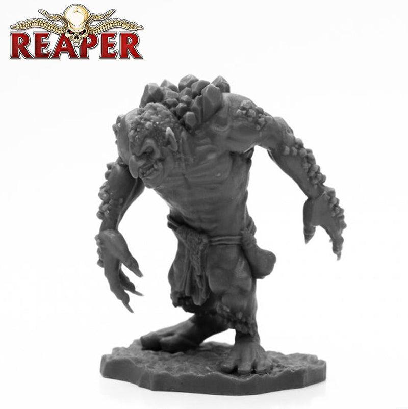 Rock Troll - Reaper Bones Black Unpainted Miniatures by Reaper Miniatures - Bea DnD Games