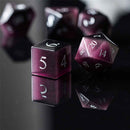 Rogues Dream - Purple Cats Eye Gemstone Dice Set & Dice Case - Bea DnD Games
