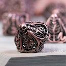 Rolling Dead 7 Piece Hollow Metal Polyhedral Dice Set & Dice Case - Bea DnD Games