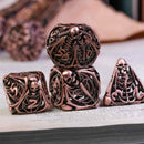 Rolling Dead 7 Piece Hollow Metal Polyhedral Dice Set & Dice Case - Bea DnD Games