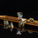Royal Treasure Handcrafted Sharp Edge Dice Set & Dice Case - Bea DnD Games