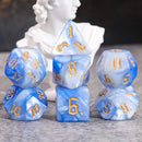 Runic Armour - 7 Piece Runic Polyhedral Dice Set + Dice Bag - Bea DnD Games