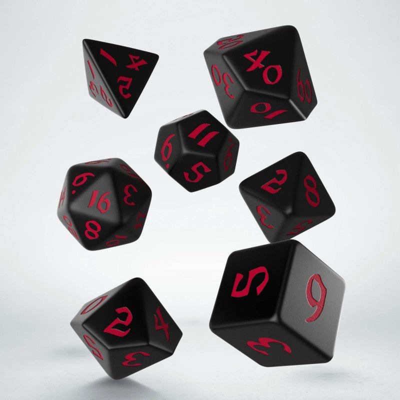 Runic Black & Red Dice Set by Q Workshop - Bea DnD Games
