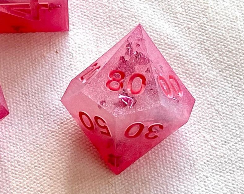 Sakura - New Zealand Made Handcrafted Dice Set by Tui Dice - Bea DnD Games