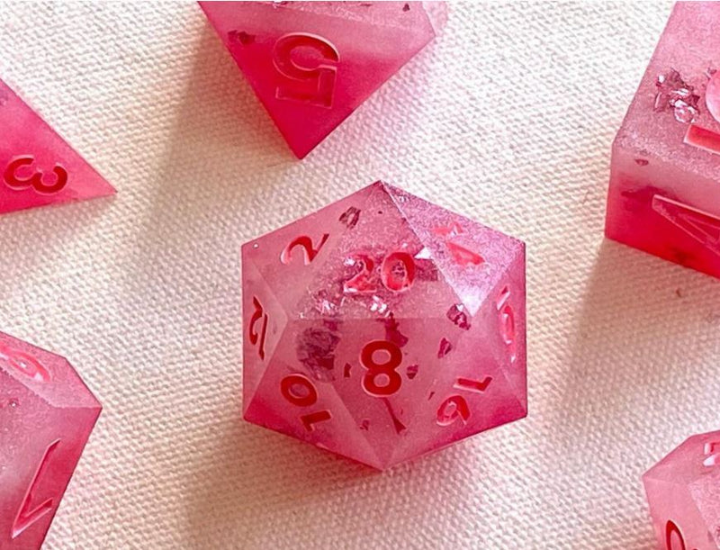 Sakura - New Zealand Made Handcrafted Dice Set by Tui Dice - Bea DnD Games