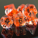Scarlet Dagger - 7 Piece Polyhedral Dice Set + Dice Bag - Bea DnD Games