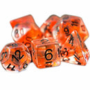 Scarlet Dagger - 7 Piece Polyhedral Dice Set + Dice Bag - Bea DnD Games