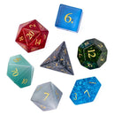 Set of 7 Random Handcrafted Glass Dice & Dice Case - Bea DnD Games