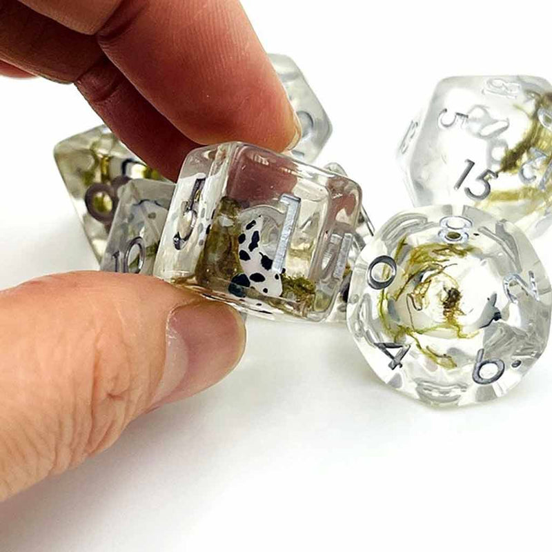 Shadowfell Koi - 7 Piece Polyhedral Dice Set + Dice Bag - Bea DnD Games