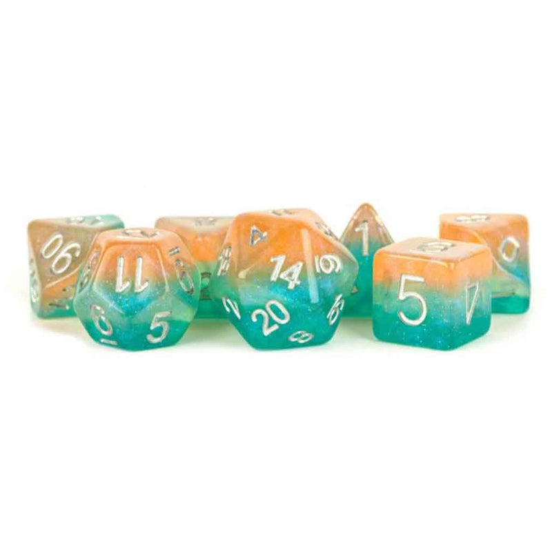 Shaved Ice - 7 Piece Polyhedral Dice Set + Dice Bag - Bea DnD Games