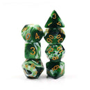 Sherwood Forest - 7 Piece Polyhedral Dice Set + Dice Bag - Bea DnD Games
