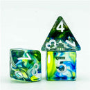 Silvanus' Rapture - 7 Piece Polyhedral Dice Set + Dice Bag - Bea DnD Games