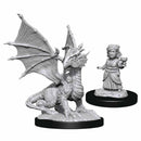 Silver Dragon Wyrmling & Halfling Friend Nolzur's Marvelous Unpainted Miniatures - Bea DnD Games