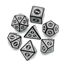 Silver Screen - 7 Piece Polyhedral Dice Set + Dice Bag - Bea DnD Games