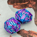 Siren Scales 7 Piece Metal Polyhedral Dice Set & Dice Case - Bea DnD Games