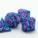 Siren Scales 7 Piece Metal Polyhedral Dice Set & Dice Case - Bea DnD Games