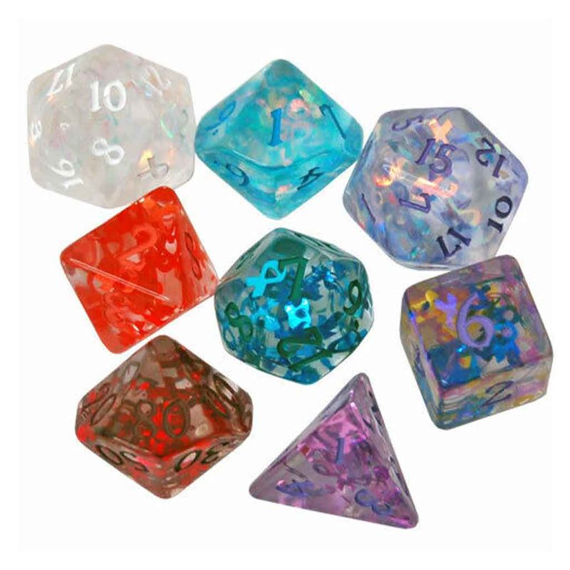 Sirius Dice Cancer Awareness Dice Set 8 Piece Polyhedral Dice Set ($10 donated to Mary Potter Hospice) - Bea DnD Games
