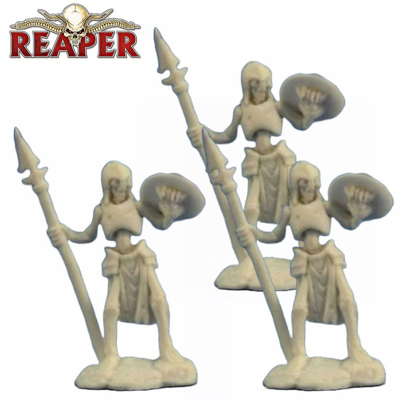 Skeleton Guardian Spearman - Dark Heaven Bones Unpainted Miniatures by Reaper Miniatures - Bea DnD Games