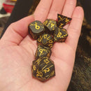 Spells of Hecate 7 Piece Metal Polyhedral Dice Set & Dice Case - Bea DnD Games