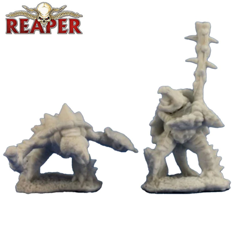 Spikeshell Warriors (2) - Dark Heaven Bones Unpainted Miniatures by Reaper Miniatures - Bea DnD Games