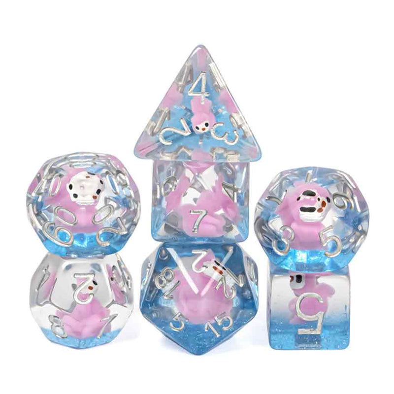 Squirrel Dice - 7 Piece Polyhedral Dice Set + Dice Bag - Bea DnD Games