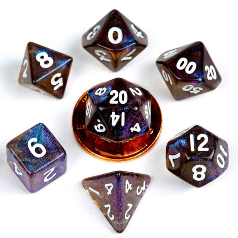 Stardust Galaxy Mini Polyhedral Dice Set - Bea DnD Games