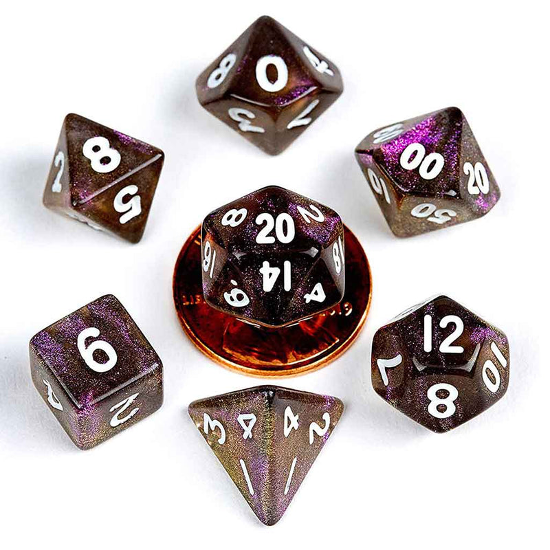 Stardust Supervolcano Mini Polyhedral Dice Set - Bea DnD Games