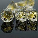 Steampunk Artificer - 7 Piece Polyhedral Dice Set + Dice Bag - Bea DnD Games