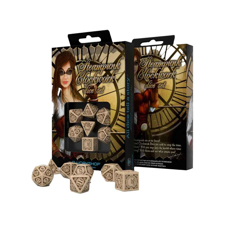 Steampunk Clockwork Dice Set by Q Workshop - Bea DnD Games
