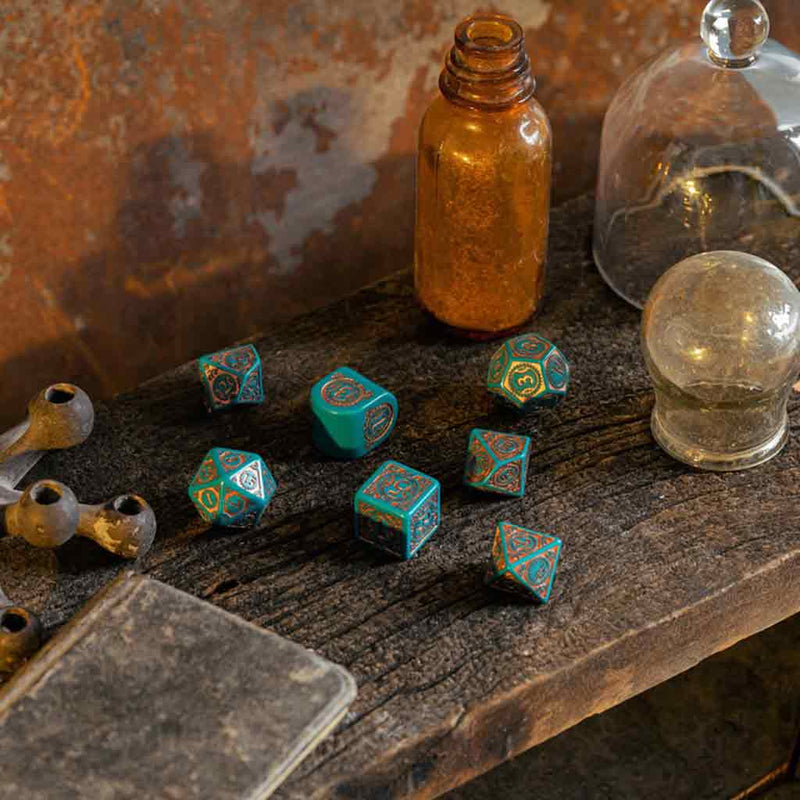 Steampunk Clockwork Nautical Apparatus Dice Set by Q Workshop - Bea DnD Games