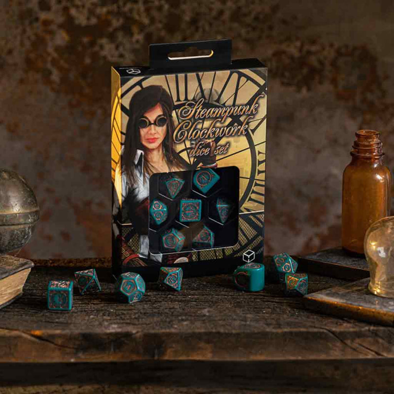 Steampunk Clockwork Nautical Apparatus Dice Set by Q Workshop - Bea DnD Games
