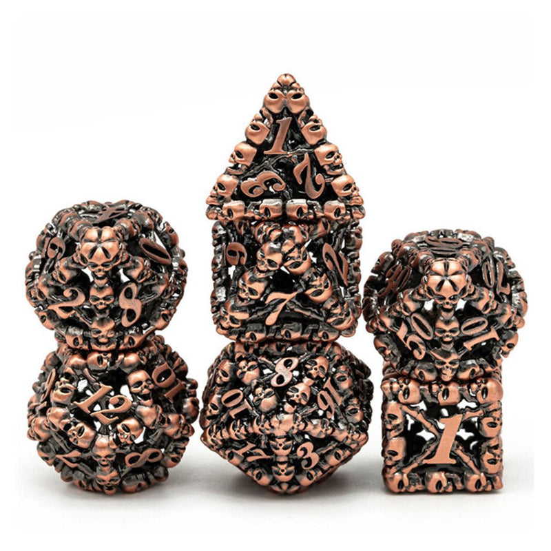Stories from the Portal 7 Piece Hollow Metal Polyhedral Dice Set & Dice Case - Bea DnD Games